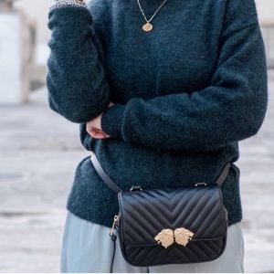 Zara Lionhead Gold Lion Detail Belt Crossbody Bag